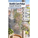 Örtücüm 1 Metre Buzlu Statik Yapışkansız Kumlama Desenli Cam Folyo Ev Ofis Balkon Duşakabin Film F999