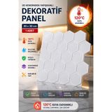Örtücüm 3D Beyaz Petek Görünümlü Kendinden Yapışkanlı Duvar Paneli 30x30 cm | Mutfak Banyo Fayans Kaplama Sticker