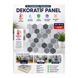 Örtücüm 3D Görünümlü Kendinden Yapışkanlı Duvar Paneli 30x30 cm | Mutfak Banyo Fayans Kaplama Sticker Mermer Petek