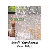 Örtücüm 45 cm X 1 Metre Buzlu Statik Yapışkansız Dekoratif Cam Folyo Ev Ofis Duşakabin Balkon Filmi FF070
