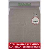 Örtücüm Dolap İçi Raf Örtüsü Kaymaz Kaydırmaz Pvc Buzdolabı Çekmece Çok Amaçlı Mutfak Düz Bej Desenli