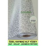 Örtücüm Kaydırmaz Pvc Dolap İçi Raf Örtüsü Buzdolabı Çekmece Kaymaz Çok Amaçlı Mutfak Gri Taş Kaymaz