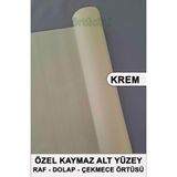 Örtücüm Krem Kaymaz Kaydırmaz Pvc Dolap İçi Raf Örtüsü Buzdolabı Çekmece Kaymaz Çok Amaçlı Mutfak