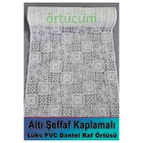 Örtücüm Lüks Pvc Dantel Deliksiz Dolap İçi Raf Örtüsü Beyaz Buzdolabı Çekmece Kaymaz Mutfak Sehpa Güpürlü