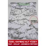 Örtücüm Mermer Beyaz Kaymaz Kaydırmaz Pvc Dolap İçi Raf Örtüsü Buzdolabı Çekmece Kaymaz Çok Amaçlı Mutfak