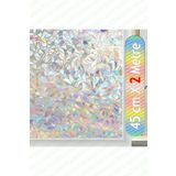 Örtücüm Renk Değiştiren Statik Yapışkansız Buzlu Cam Folyosu Desenli Film 45 Cm X 2 Metre Ev Ofis Pencere