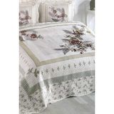 Örtüm Asya Çift Kişilik Kapitone Yatak Örtüsü Takımı - Krem - 250 x 260 cm - Krem Rengi