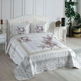 Örtüm Asya Lila Çift Kişilik Kapitone Yatak Örtüsü Takım - 250 x 260 cm