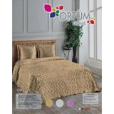 Örtüm Çift Kişilik Kadife Yatak Örtüsü - 240 x 260 cm - Hardal