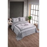 Örtüm Çift Kişilik Kapitone Yatak Örtüsü, Klasik Desenli Model - Beste Gri (250 X 260cm)
