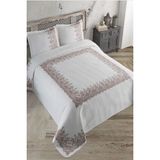 Örtüm Dantel Kahve Çift Kişilik Kapitone Yatak Örtüsü Kahve Renk - 250 x 260 cm - Renkli