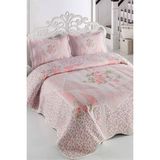 Örtüm Dolce Çift Kişilik Kapitone Yatak Örtüsü Takımı - Pudra - Pembe - 250 x 260 cm