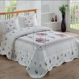 Örtüm Flower Lila Çift Kişilik Yatak Örtüsü