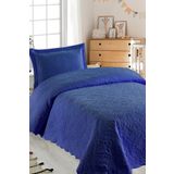 Örtüm Ivy Lacivert Tek Kişilik Microfiber Kapitone Yatak Örtüsü