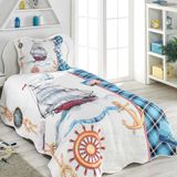 Örtüm Sailor Mavi Kapitone 175X240 Genç Tek Kişilik Yatak Örtüsü - 175 x 240 cm