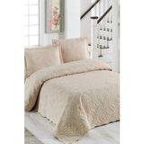 Örtüm Sofline Çift Kişilik Düz Renk Kapitone Yatak Örtüsü, Sade ve Şık Görünüm (250 x 260cm) - Bej - 250 x 260 cm