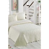 Örtüm Yatak Örtüsü Kapitone Sarmaşık Düz Renk Çift Kişilik Krem Std - 250 x 260 cm - Renkli
