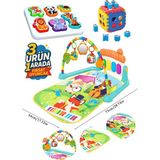 Oruç Oyuncak Piyanolu Aynalı Dişlikli Peluşlu Oyun Halısı Müzikli Jimnastik Merkezi Bultak Set Turuncu - 40 x 70 cm