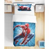 Örümcek Adam 3D Dijital Baskılı Tek Kişilik Çarşafsız Çocuk Nevresim Takımı - Mavi - 160 x 220 cm