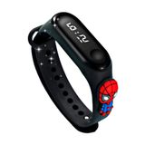 Orumcek Adam Spiderman Figurlu Dijital Led Cocuk Saati Dokunmatik Ekranli Su Gecirmez (Sıyah) (Akıllı Degıl)