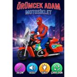 Örümcek Adam Temalı Çarp Dön Işıklı Ve Sesli Motosiklet Eğlenceli Oyuncağı - 20 Cm