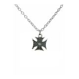 Örümcek Detaylı Haç Figürlü Unisex Kolye – 60 Cm Zincirli, Gotik & Alternatif Metal Takı