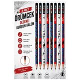 Örümcek Kurşun Kalem 8 Adet Fatih Yuvarlak Gövdeli Siyah Kurşun Kalem 2B Yumuşak Yazım Kolay Tutuş Kaliteli Okul Sınıf