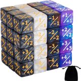 ORUNI 48 ADET Magic The Gathering Zar MTG Sayacı Zar Buff Belirteçleri Zar Sadakat Yıldızlı Mermer D6 Zar CCG ile Uyumlu, Standart Kart Oyun Aksesuarları, 4 Stil