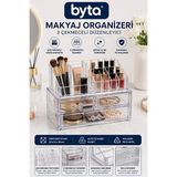 Orvessa 3 Çekmeceli Şeffaf Kozmetik ve Takı Organizeri Makyaj & Takı Organizeri