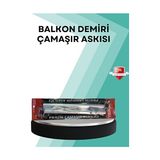 Orvessa Beyaz Kare Küpeşte Uyumlu Balkon Çamaşır Askısı Çamaşır Kurutmalık