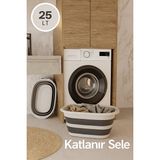 Orvessa Büyük Kapasiteli Katlanabilir Çamaşır ve Organizer Sepeti - Çok Amaçlı Kull Çamaşır Sepeti - Seçenek 1 - Siyah