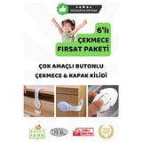 Orvessa Çocuk Güvenliği Için Çok Amaçlı Çekmece ve Kapak Kilidi Seti Koruyucu ve Kilit