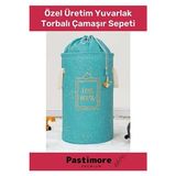 Orvessa Çocuk Odası Yuvarlak Torbalı Çamaşır ve Oyuncak Düzenleyici Çamaşır Sepeti - Seçenek 1 - Siyah