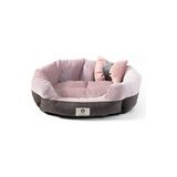 Orvessa Elips Seri Ultra Soft Yıkanabilir Iç Mekan Kedi ve Köpek Yatağı, Hediye Fır - Seçenek 1 - Siyah