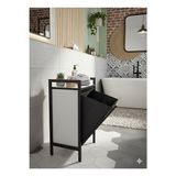 Orvessa Kapaklı Metal Ayaklı Banyo Düzenleyici, Modern ve Pratik Çamaşır Sepeti - Seçenek 1 - Siyah