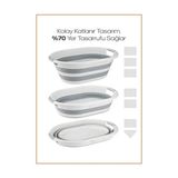Orvessa Katlanabilir 26 Lt Çamaşır Sepeti, Dar Alanlar Için Uygun 40X55 cm - Seçenek 1 - Siyah