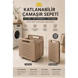 Orvessa Katlanabilir Plastik Çamaşır Sepeti, Yer Tasarrufu Sağlar - Seçenek 1 - Siyah