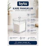 Orvessa Kristal Kare Makyaj Pamuğu Saklama Kutusu ve Banyo Organizeri Makyaj & Takı Organizeri