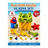 Orvessa Orta Boy Kum Kovası Seti, Plajda Eğlence ve Yaratıcılığı Destekler Plaj Oyuncakları 6 Parça - Siyah - Çocuk