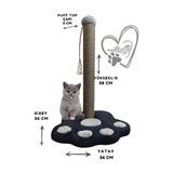 Orvessa Peluş Başlıklı Pati Modelli Tırmalama Tahtası Kedi Tırmalaması