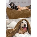 Orvessa Peluş Yatak ve Örtü, Rahat ve Sıcak Uyku Alanı Kedi ve Köpek Yatağı 60X90 cm - Seçenek 1 - Siyah