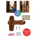 Orvessa Pvc Pencere ve Kapı Güvenlik Emniyet Kilidi, Kahverengi Tasarım Koruyucu ve Kilit