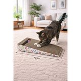 Orvessa Rampalı Karton Kedi Tırmalama - Top ve Kedi Nanesi Hediyeli Kedi Tırmalaması 43X20X8 cm