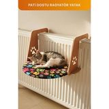 Orvessa Sevimli Desenli Kedi Kalorifer Yatağı - Sıcacık ve Rahat Kedi ve Köpek Yatağı - Seçenek 1 - Siyah
