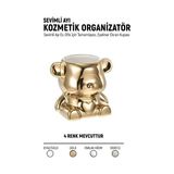 Orvessa Sevimli Seramik Ayıcık Protez Tırnak Fırça Kutusu Makyaj & Takı Organizeri
