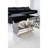 Orvessa Sevimli Uykucu Kedi Tasarımlı Sallanan Yatak Kedi ve Köpek Yatağı - Seçenek 1 - Siyah