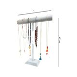 Orvessa Uzun T Tasbih ve Kolye Standı, Gri Renkli ve Şık Makyaj & Takı Organizeri