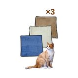 Orvessa Yumuşak Peluş Kedi Halısı 40X40 Cm, Konforlu Kulübe Için Kedi ve Köpek Yatağı 3 Adet - Seçenek 1 - Siyah