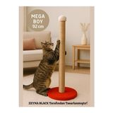 Orvessa Yuvarlak Tabanlı Yetişkin Kedi Tırmalama Tahtası - 92 cm Welsoft Kumaşlı Kedi Tırmalaması