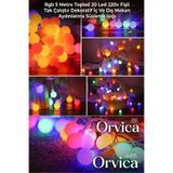 ORVİCA 5 Metre 8 Mod RGB Top LED Işık 20 LED 220V Fişli Tak Çalıştır Dekoratif İç Dış Mekan Aydınlatma Süsleme